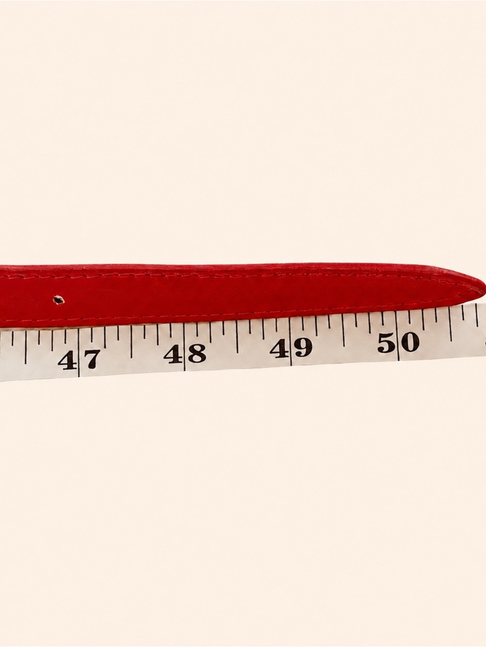 Red Slim Leather Waist Belt, approx. 3X - Picture 2 of 2